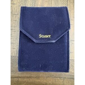 Stauer Velvet Navy Blue  Folding Necklace‎ Jewelry Case Holder Satin Lining